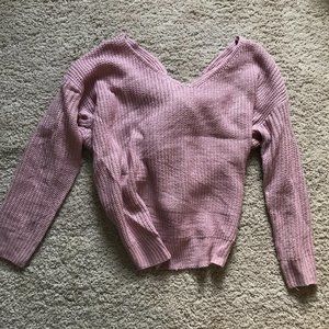 Pink Cross Back Sweater